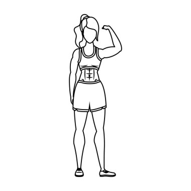 young strong woman athlete character healthy lifestyle