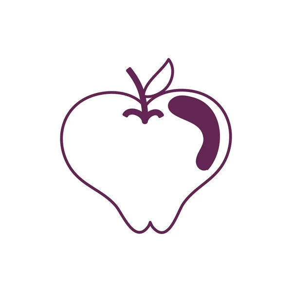 Taze elma meyve izole simgesi — Stok Vektör