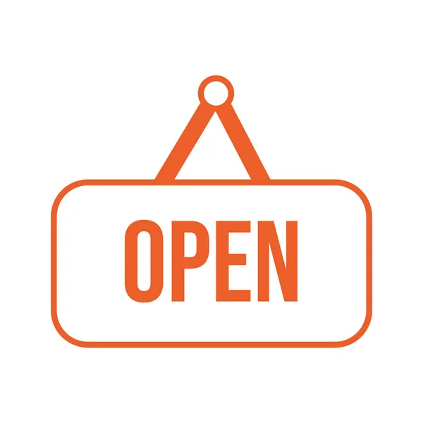 Open store label hanging icon — Stock vektor