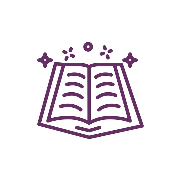Magic sorcery book isolated icon — Stock Vector