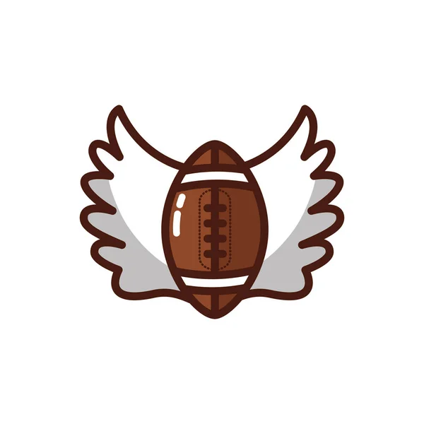American football sport balloon with wings — Stock vektor