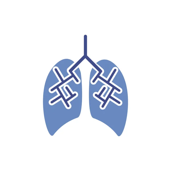 Lunge menschliches Organ isolierte Ikone — Stockvektor