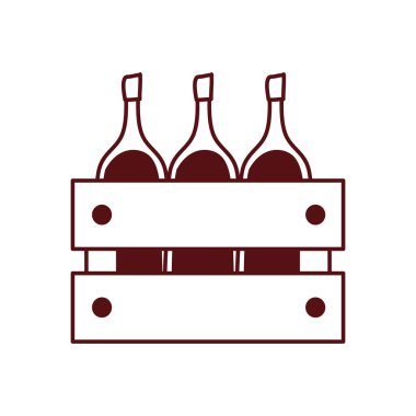 wine bottles drink in wooden basket