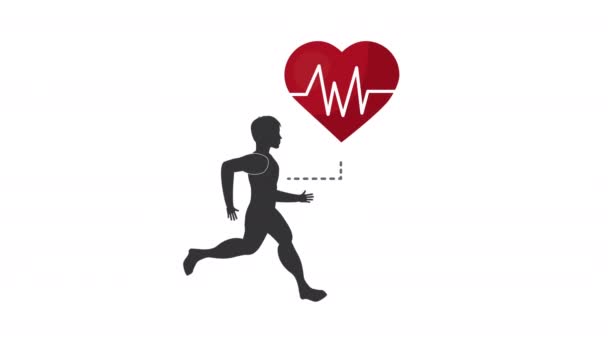 Coeur cardio style de vie et l'homme courir — Video
