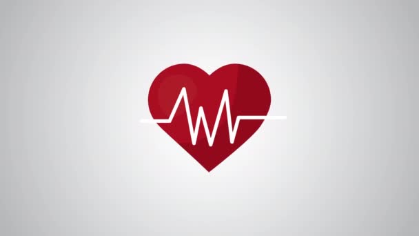 Corazón cardio estilo de vida icono — Vídeo de stock