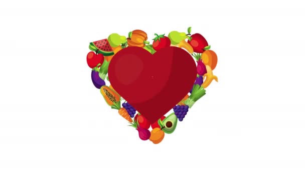 Heart cardio life style with vegan food — 비디오