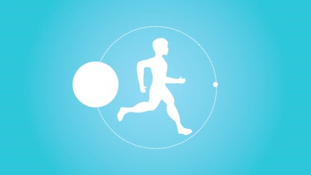 Kardiyo yaşam tarzı ve insan koşusu — Stok video