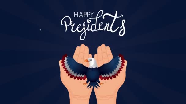 Presidents day lettering with eagle — Stock Video