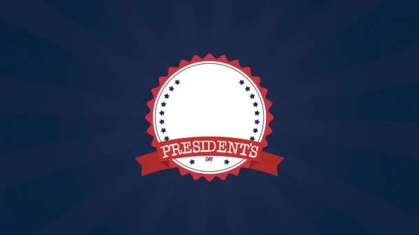 Presidentes dia lettering com bandeira dos EUA em tophat — Vídeo de Stock