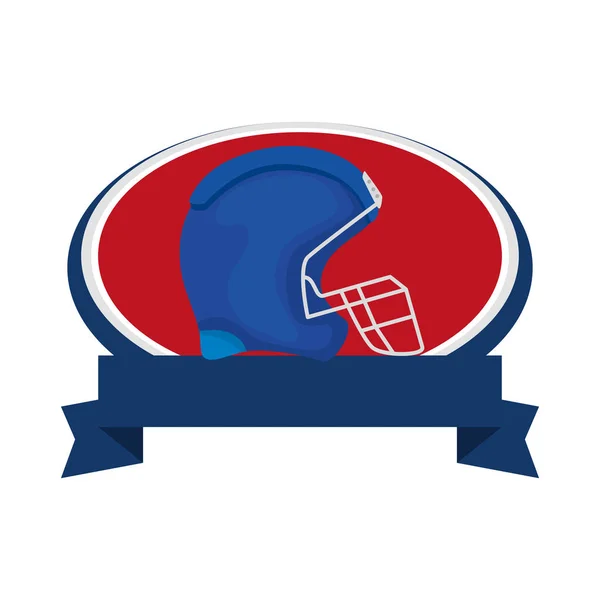 American Football Helm mit Schleife isolierte Ikone — Stockvektor