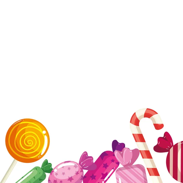 Set of candies isolated icon — 스톡 벡터