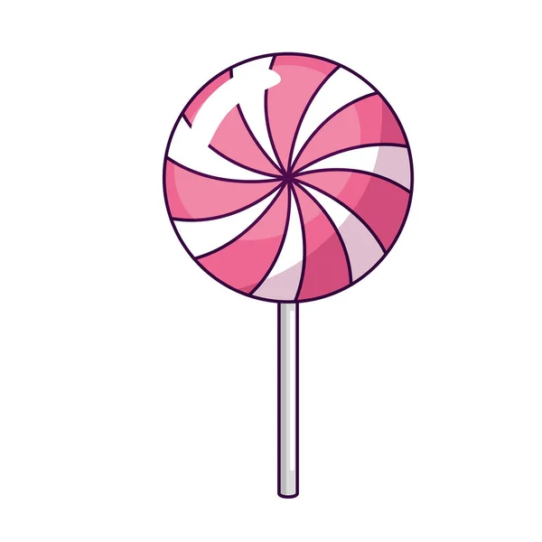 Delicious lollipop caramel isolated icon — ストックベクタ