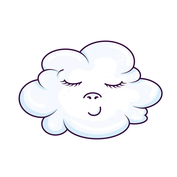 Lindo icono de estilo kawaii nube — Archivo Imágenes Vectoriales