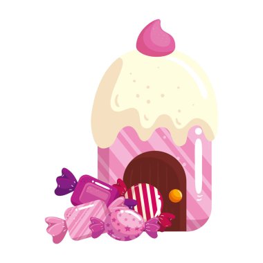 cupcake house delicious with candies