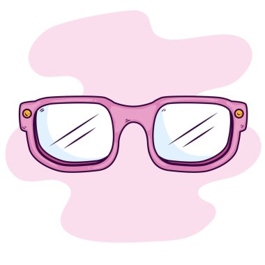 cute eyeglasses vision optical icon