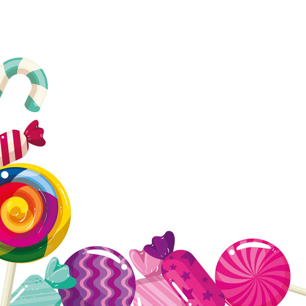 frame of delicious candies decoration