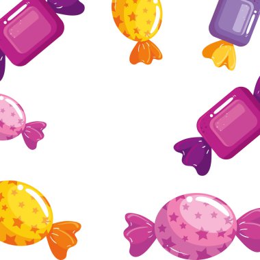 frame of delicious candies decoration