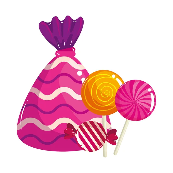Ensemble de délicieux bonbons icônes isolées — Image vectorielle