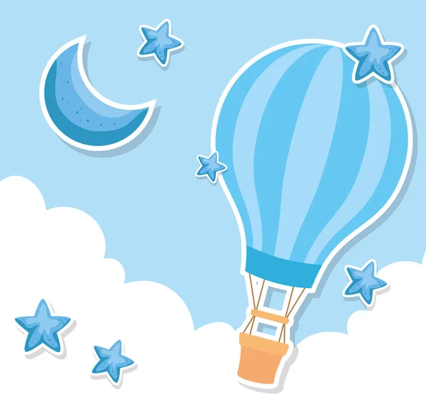 Ballon lucht warm met decoratie — Stockvector