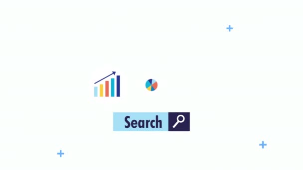 Ícones de conjunto de otimização de motor de busca — Vídeo de Stock