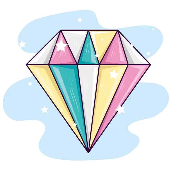 Χαριτωμένο διαμάντι κοσμήματα με αστέρια διακόσμηση — Διανυσματικό Αρχείο
