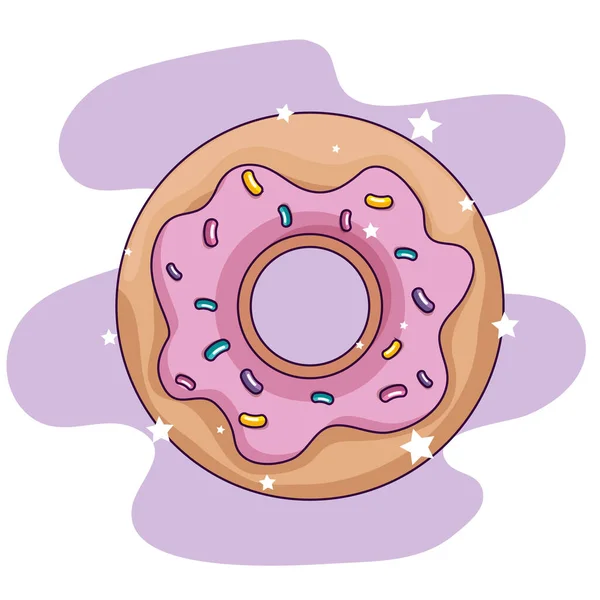 Delicioso dulce donut panadería icono — Archivo Imágenes Vectoriales