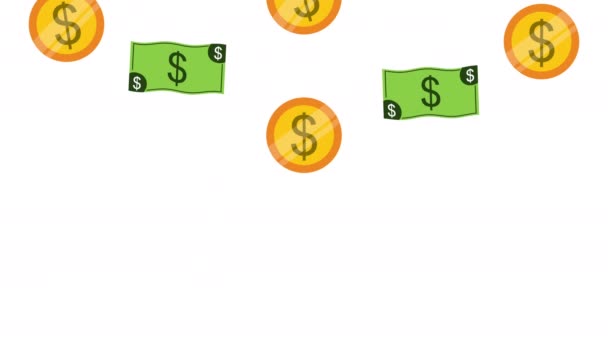 Dinheiro dólares economia padrão animação — Vídeo de Stock