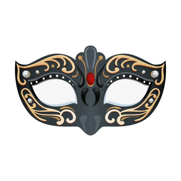 Élégant masque fantaisie icône isolée — Image vectorielle