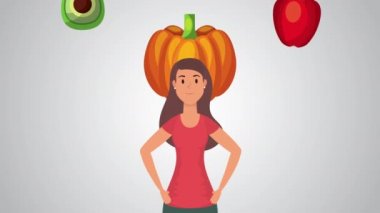 Vejetaryen yemeği olan kadın sağlıklı yaşam tarzı