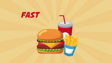 Lezzetli fast food sağlıksız ikonu