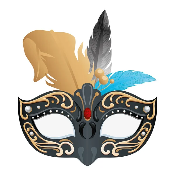 Элегантная маска с перьями — стоковый вектор