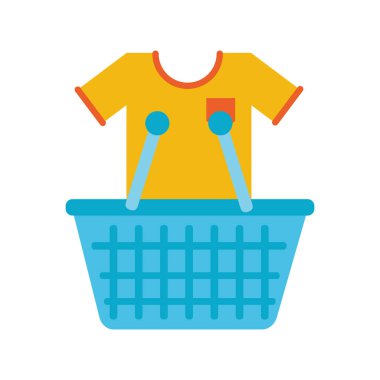 shopping basket with shirt icon