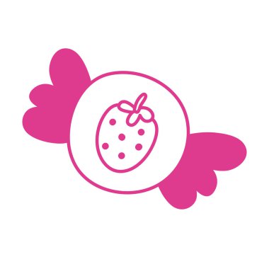 sweet candy strawberry isolated icon