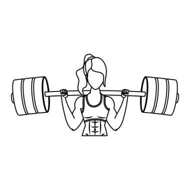 young woman athlete weight lifting