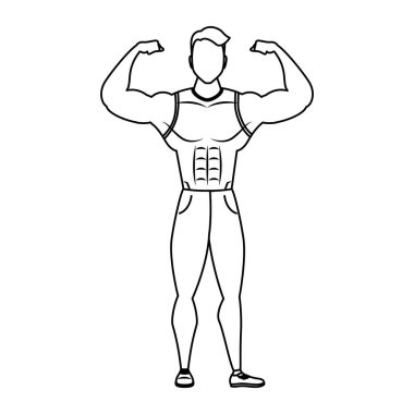 young strong man athlete character