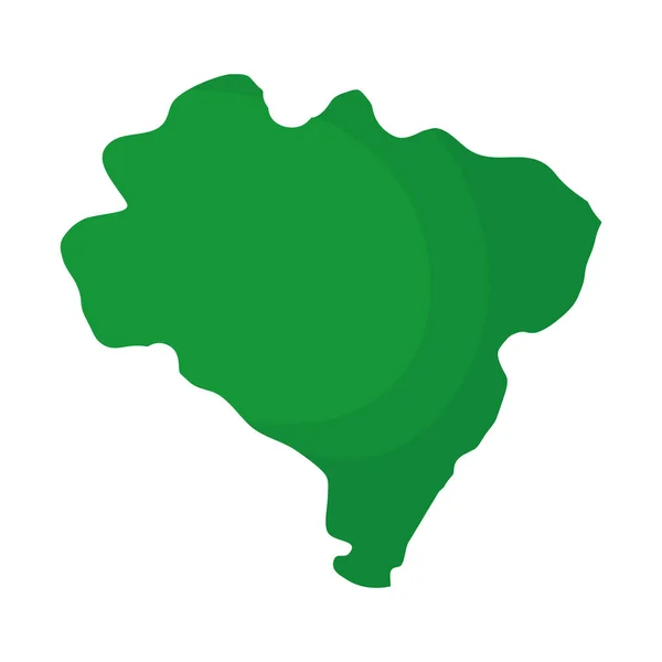 Braziliaanse landkaart geïsoleerd pictogram — Stockvector