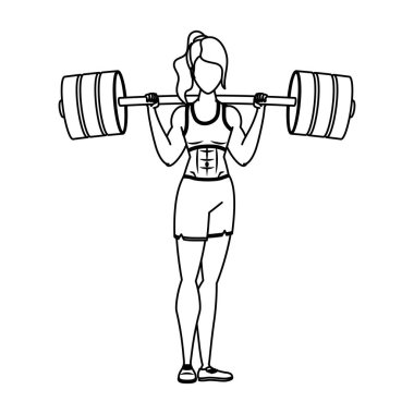 young woman athlete weight lifting