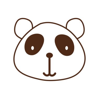cute panda wild animal character icon