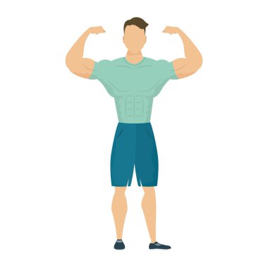 young strong man athlete character