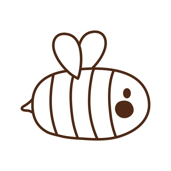 Cute little bee insect icon — Stock vektor