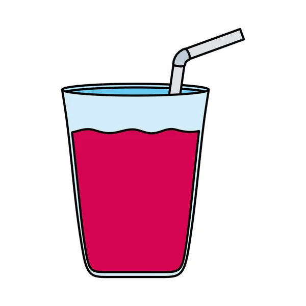 Juice in glass beverage icon — Stock vektor