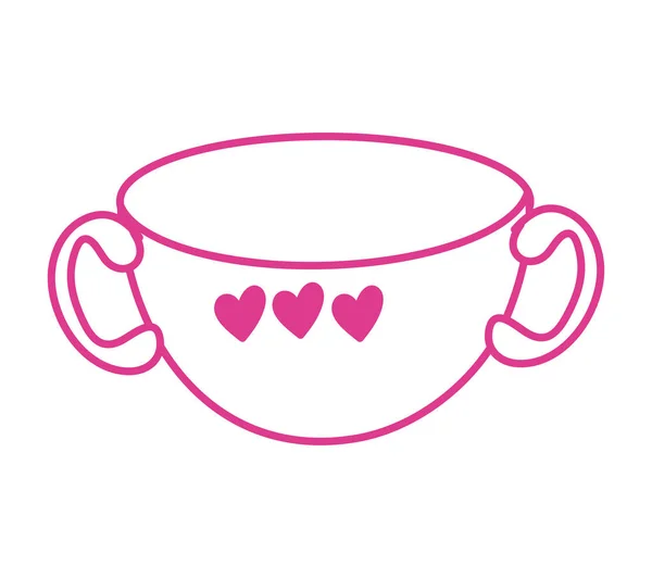 Cup with love hearts icon — Stock Vector