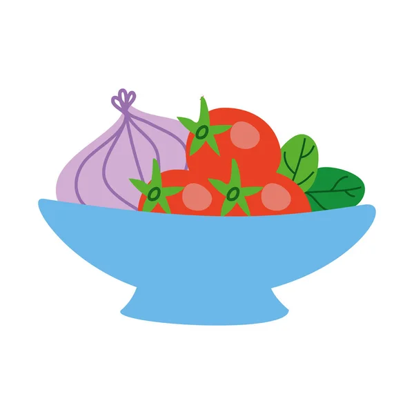 Tazón con verduras comida saludable — Vector de stock