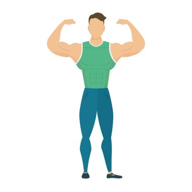 young strong man athlete character