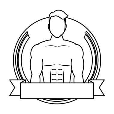 young man athlete without shirt in frame