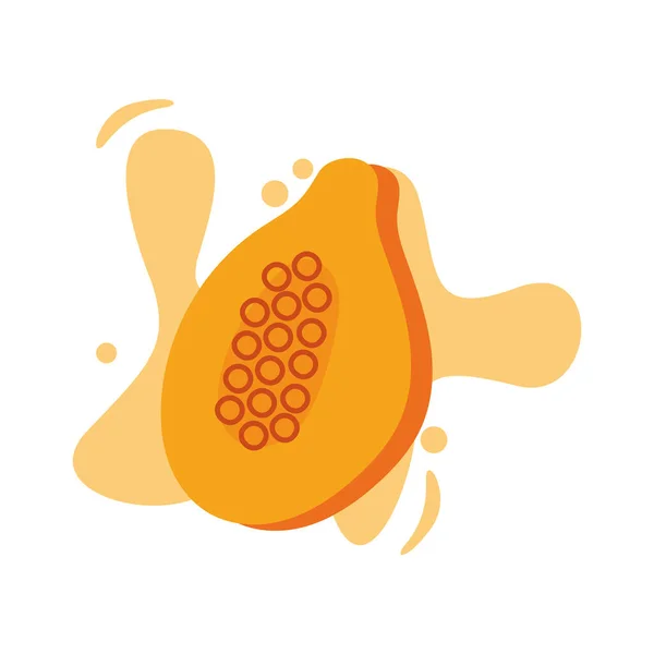 Fresh papaya fruit isolated icon — 스톡 벡터
