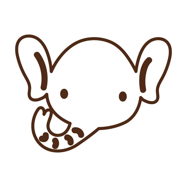 Elefante lindo animal salvaje icono de carácter — Vector de stock