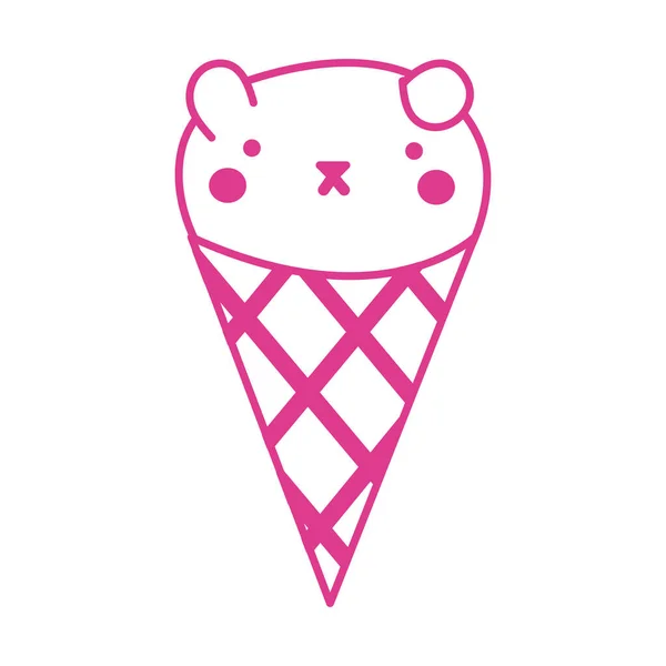 Cute little cat in ice cream cone — 图库矢量图片