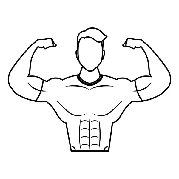 Young strong man athlete character — 스톡 벡터