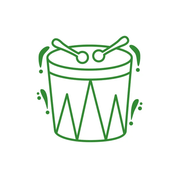 Drum tropical instrument isolated icon — 스톡 벡터